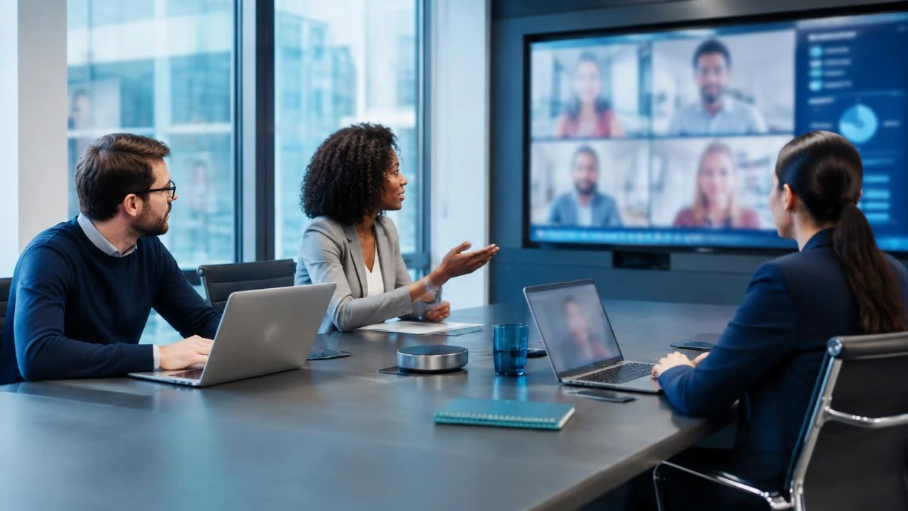 Illustrative Remote teams work setting